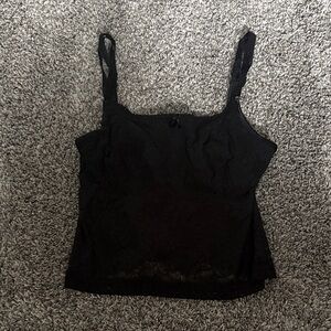 black lace crop top